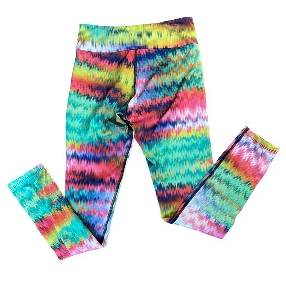 Multicolored Shiny High Waisted Leggins Size Large - Picture 1 of 7